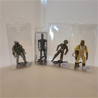 4 Vintage Star Wars Action Figures with Weapons