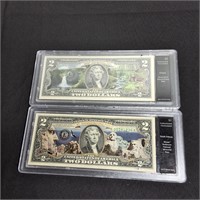 2 AUTHENTICATED UNCIRCULATED $2 BILLS