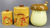 Vintage Mushroom Canisters & Cookie Jar