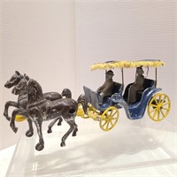 Vintage Stanley Metal Horse & Carriage Buggy