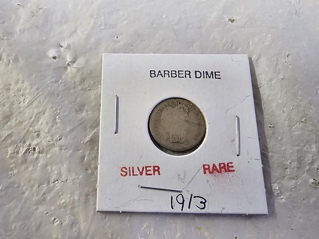 1913 Barber Silver Dime