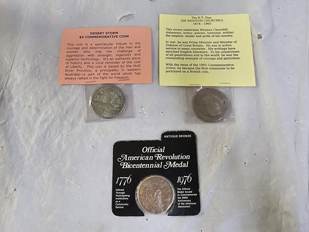 Desert Storm, Churchill & Bicentennial Coins