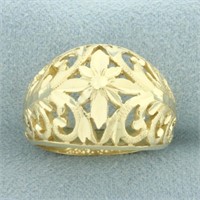 Cut Out Bombe Ring in 14k Yellow Gold