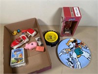 Cavaliers bobblehead, mickey plate & misc. toys