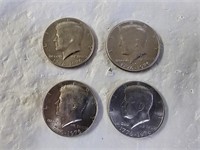 4 1976 Bicentennial Kennedy Half Dollars