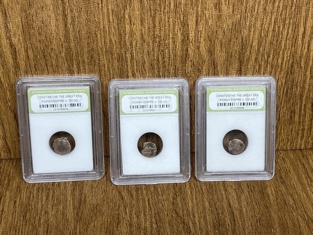 Lot of Constantine the Great Era Coin Pieces (3)
