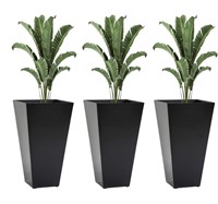 $139 Outsunny 28” black 3 piece planters