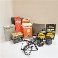 Vintage camera flash accessory lot