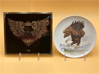 Harley-Davidson Mirrored Eagle Art & Eagle Plate