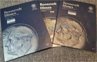Completed Roosevelt dime collection books