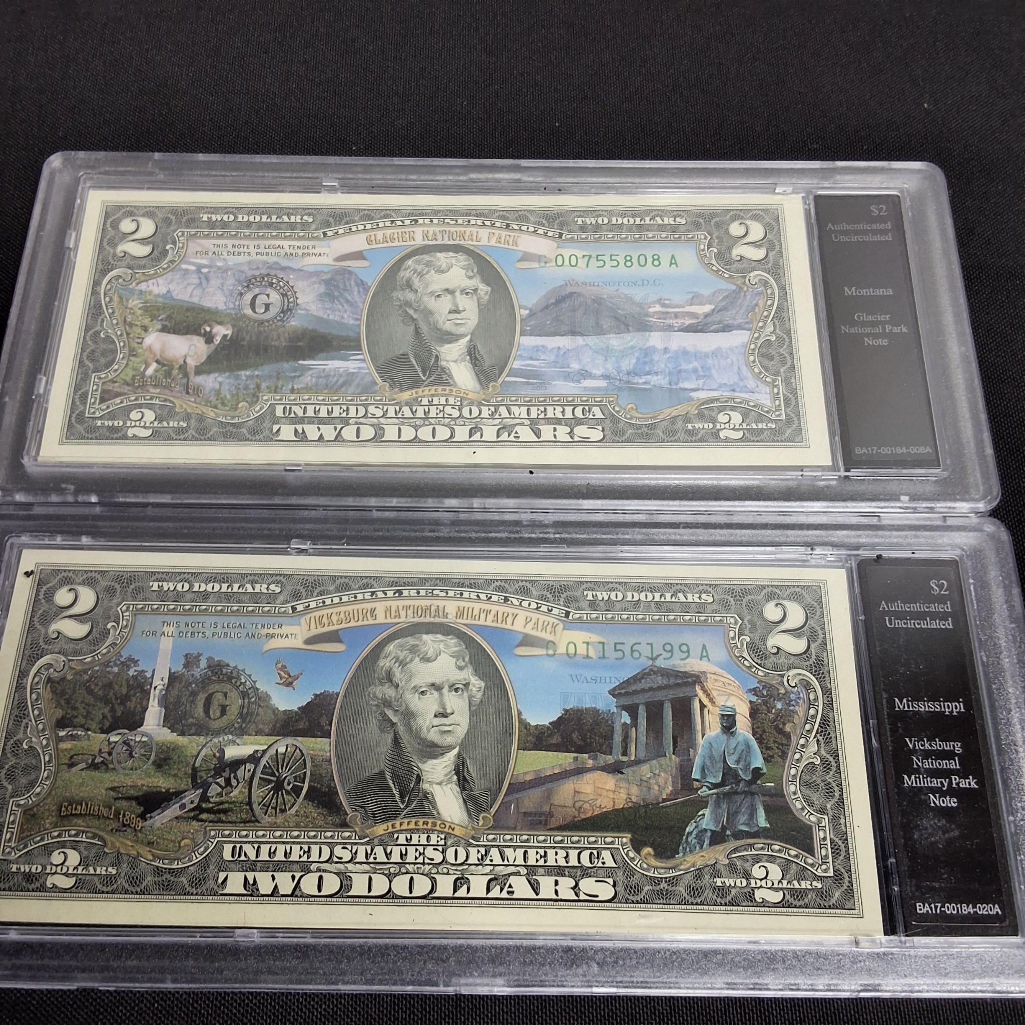 AUTHENTICATED UNCIRCULATED $2 BILLS