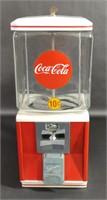 Vintage Coca Cola 10 Cent Gumball Machine