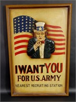I Want You For US Army Carved Uncle Sam Sign