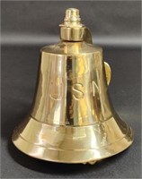 USN Navy Brass Nautical Ship Bell