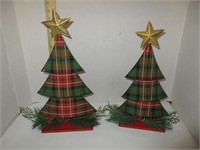 2 Metal Christmas Trees