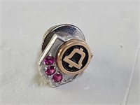 10K Ohio Bell Lapel Pin with Ruby's
