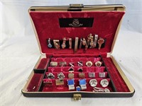 Cuff Links and Tie Clips with Case