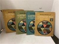 1962 Lot of 4 Illustrated Atlas of Todays World