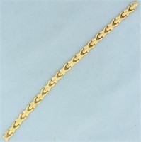 Scalloped Designer Link Bracelet in 18k Yellow Gol
