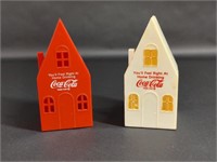 Two Vintage Coca Cola House Shaped Banks