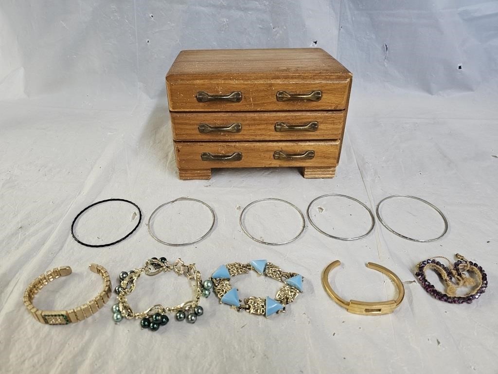 10 Bracelets and Jewelry Box
