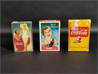 Three Vintage Coca-Cola Playing Cards