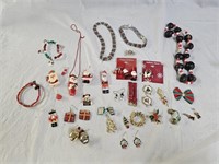 Assortment of Christmas Holiday Jewelry