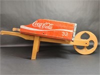Vintage Coca Cola Wood Crate Wheel Barrow