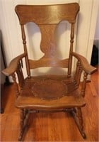 Vintage oak rocking chair, 30 x 26 x 27