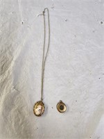 Gold Filled Necklace, Cameo and Locket