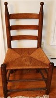 Vintage rush seat chair, 35 x 16 x 19