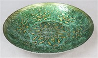 Reverse Painted Textured Glass Bowl