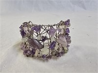 950 Silver and Amethyst Stone Bracelet