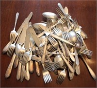 Assorted silver plate flatware