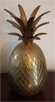 Brass pineapple jar, 9.5"