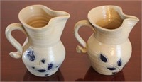 2 Williamsburg pottery pitchers, 3.5"