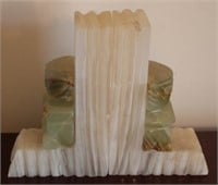 Pair agate vintage bookends, 5.5 x 3.5