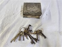 Vintage Cigarette Box and Skeleton Keys