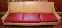 Mid century vinyl 2 tone sofa, 31 x 74 x 30