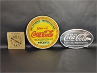 Metal Coca-Cola Signs & License Plate