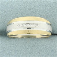 Men's Diamond Two Tone Ring in 14k Yellow and Whit