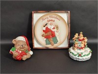 Coca-Cola Christmas 1984 Collector Plate & Decor