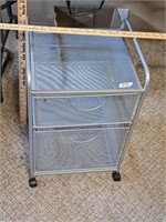 rolling metal 2 drawer storage cart