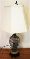 Vintage Satsuma 27" lamp, some issues