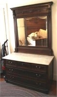 Victorian rosewood marble top dresser