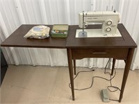 Sears Kenmore Sewing Machine In Wood Cabinet