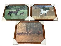 Three Framed Horse Art Prints