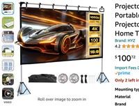 Projector Screen and Stand, HYZ 100 inch