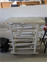 STAINLESS PROOFING RACK ON WHEELS