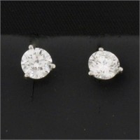 GIA Certified 1ct Diamond Stud Earrings in Platinu